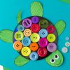 با دکمه های رنگارنگ برای بچه ها کاردستی بسازید