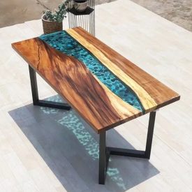 آموزش گام به گام ساخت میز چوبی با رزین اپوکسی