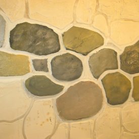 رنگ آمیزی دیوار سیمانی طرح سنگ